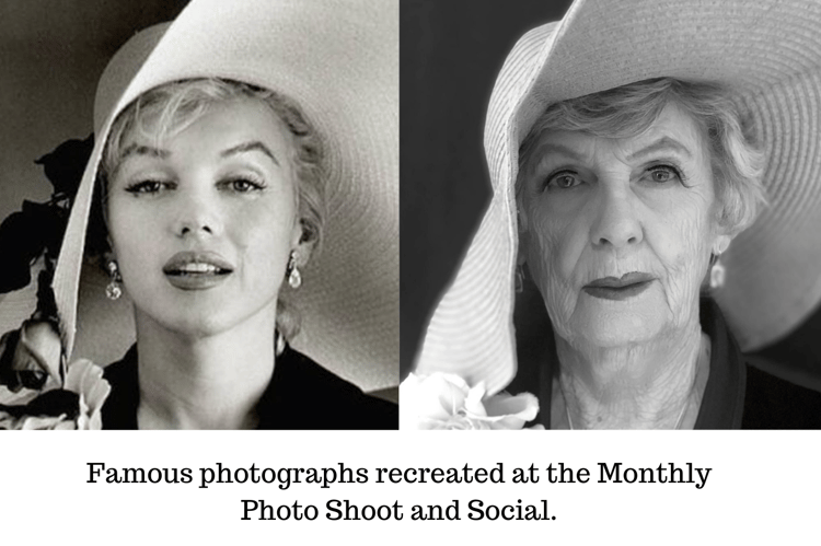 Famous photographs recreated at the Monthly Photo Shoot and Social.